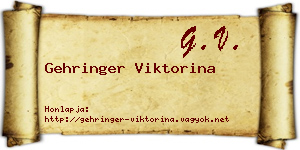 Gehringer Viktorina névjegykártya
